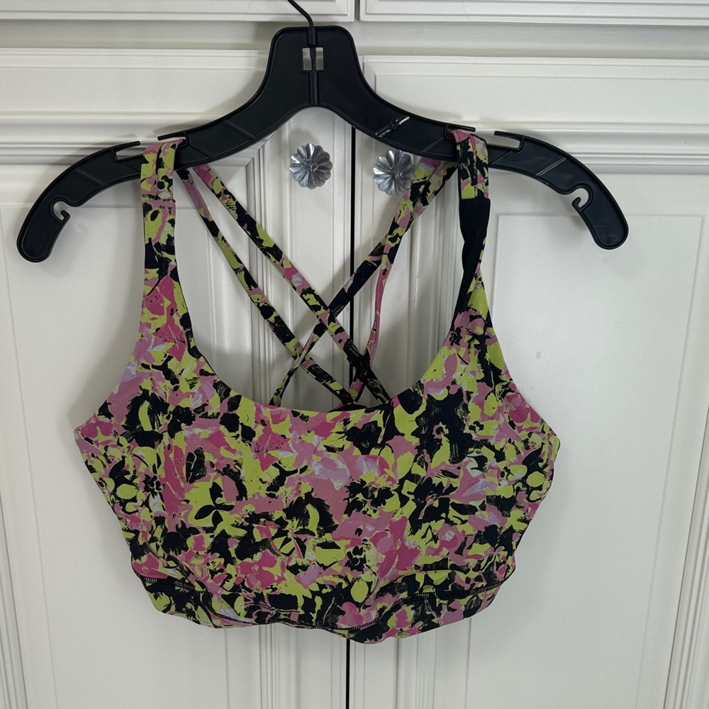 Lululemon Floral Strappy Sports Bra